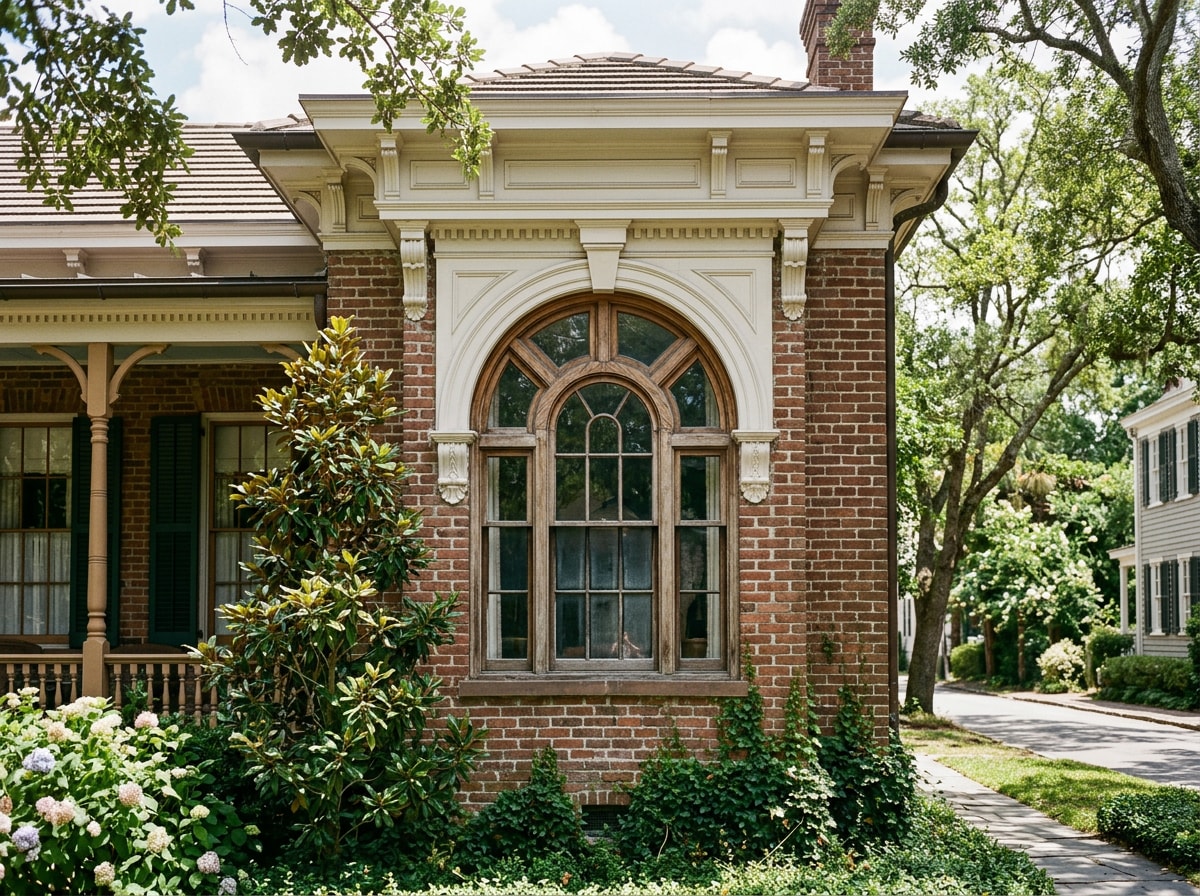 Custom-shaped window installed in a historic Athens-style home with original trim preserved