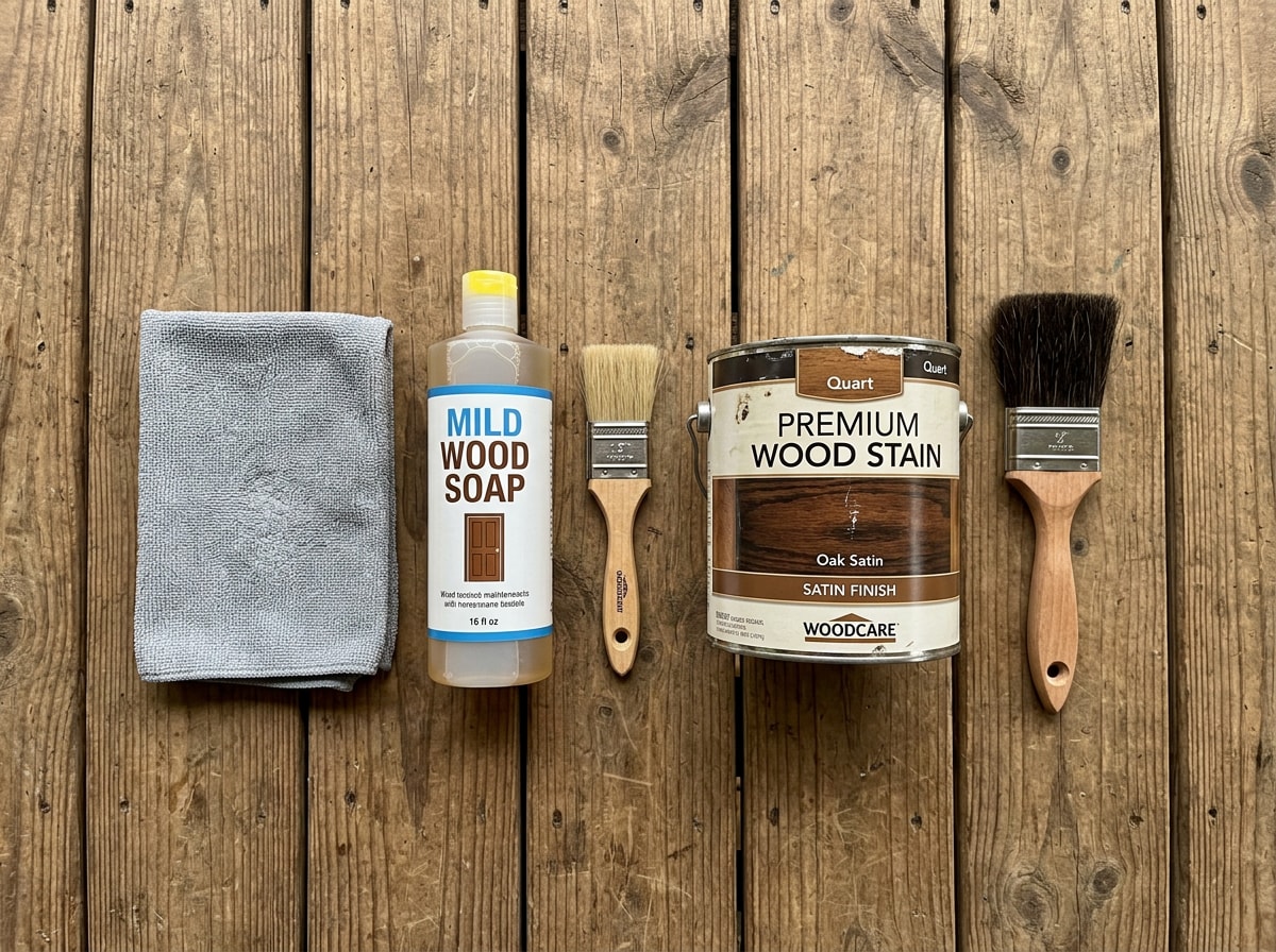 Simple seasonal wood door maintenance checklist graphic