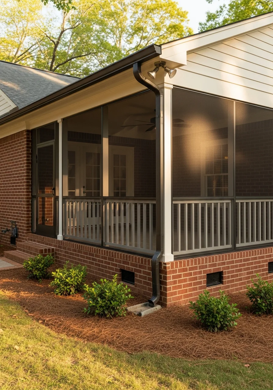 Modern screen room addition on residential home in Athens, Georgia