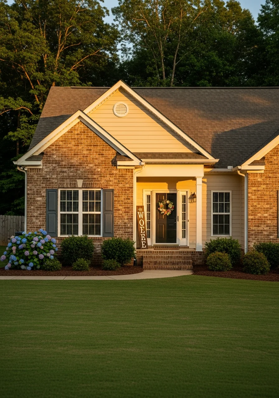 Barrow County home exterior with classic design, landscaped property, and rural or suburban setting.