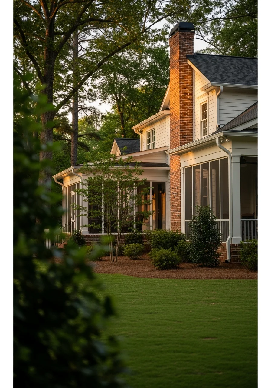 Close-up of a well-maintained Clarke County home with period details and mature yard.